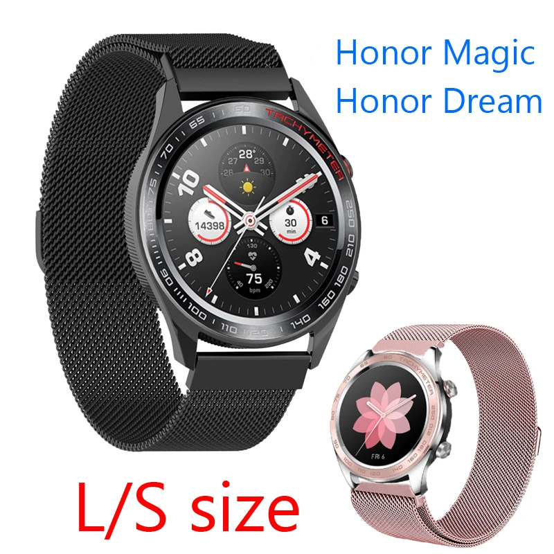 Ремешок для часов размера L/S из нержавеющей стали для huawei honor magic/Dream band, быстросъемный ремешок для samsung gear S3, браслет