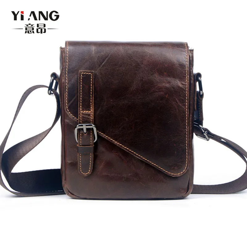 

Men Oil Wax leather First layer Cowhide Cross Body Messenger Shoulder Pack Vintage Bag