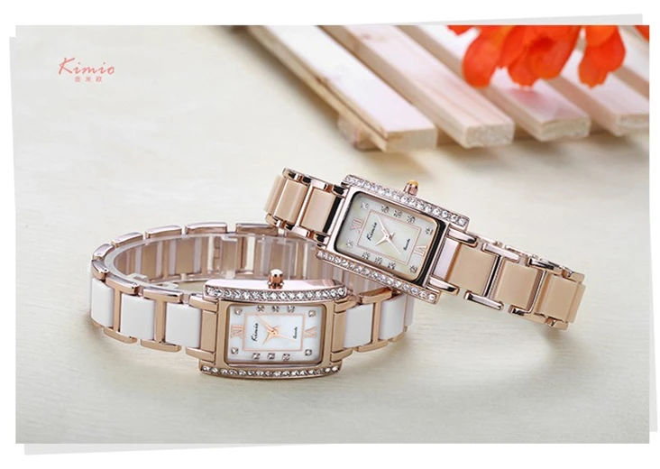 KIMIO Square Rectangle Rose Gold Watch Rhinestone Ladies Bracelet Luxury Watch Women Brand Quartz Wrist Watches For Women Casual KIMIO Square Rectangle Rose Gold Watch Rhinestone Ladies Bracelet Luxury Watch Women Brand Quartz Wrist Watches For Women Casual