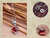 Collier en argent sterling 925 CZ, tout nouveau, mode, grenat rouge, tête de renard, chaîne de clavicule, bijoux ► Photo 3/6