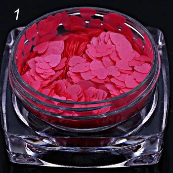 

12jars/set 12 candy colors Sequins Nail Art Glitter heart Shapes Confetti Sequins Acrylic Tips UV Gel nail art decoration