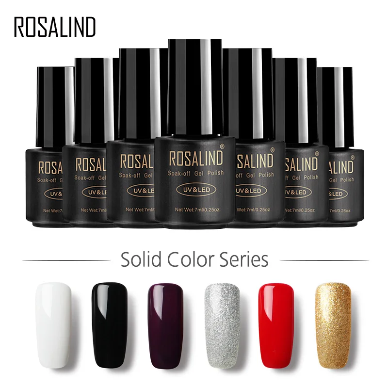 

ROSALIND Gel 1S Black Bottle 7ML Pure Color 58 Colors 31-58 Gel Nail Polish Nail Art UV LED Semi Permanent Lucky Gel Varnish