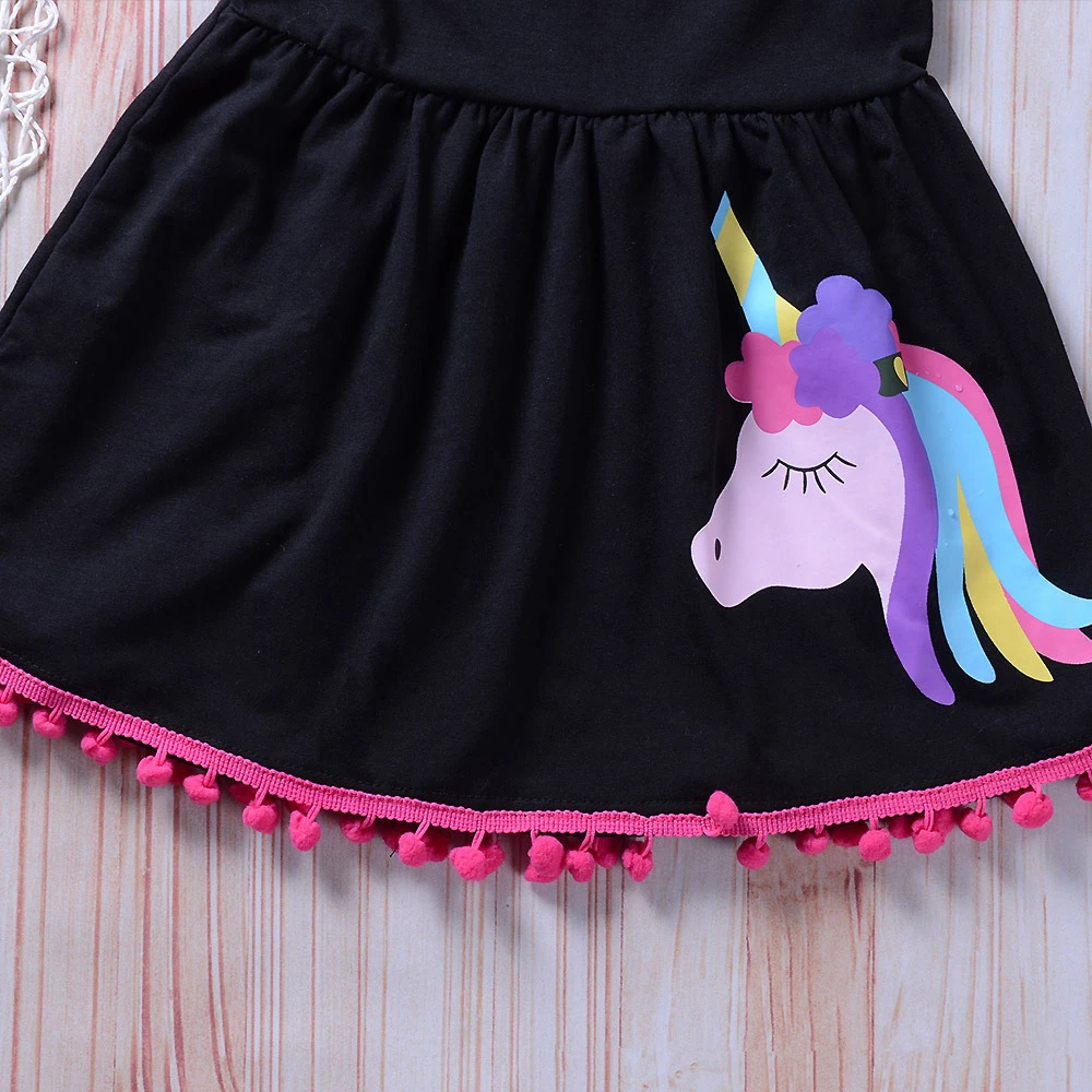 Yeedison Sleeveless Children Clothing Set 2018 Summer Girls Clothes Cotton Kids Outfit Suits 2Pcs Grils Unicorn Dress Pants Sets (6)