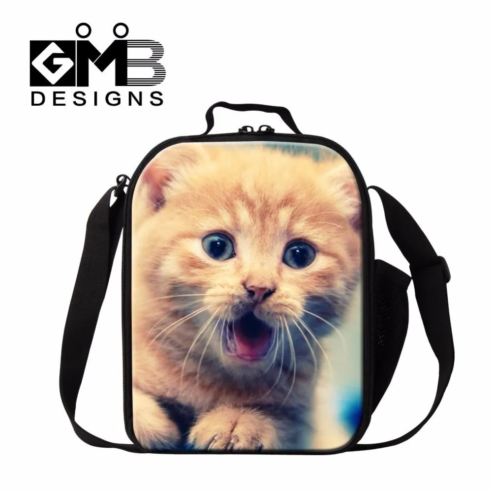 Dispalang trendy lunch bag cute cat animal print insulated cooler bags ...