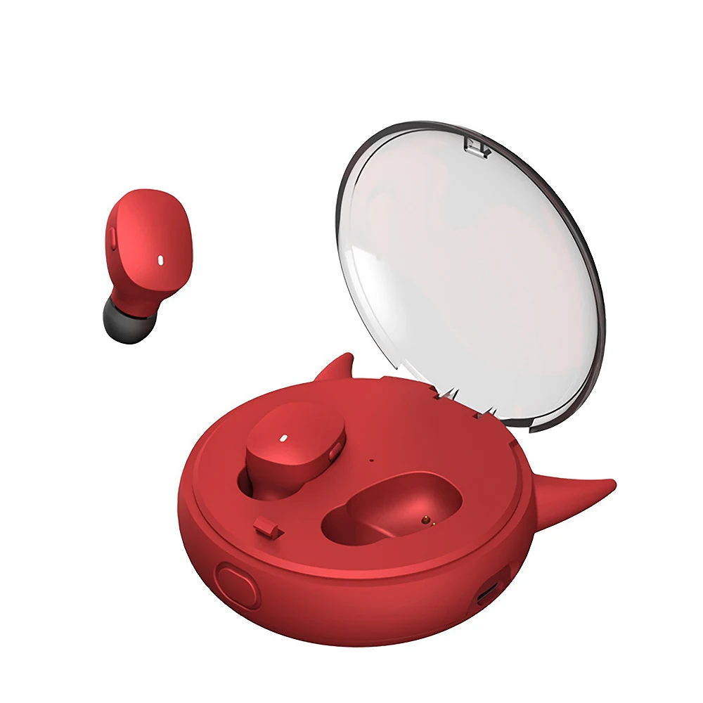

Mini Wireless Earphones Bluetooth 5.0 Sports Earphones HiFi Stereo Sound Earbuds with Dual Microphone and Cartoon Charging box