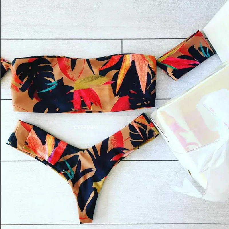 Women Swimwear 2018 Sexy Print Bandage Brazilian Bikini Off Shoulder Swimsuit Beach Thong Bathing Suit 3096 Women Swimwear 2018 Sexy Print Bandage Brazilian Bikini Off Shoulder Swimsuit Beach Thong Bathing Suit 3096
