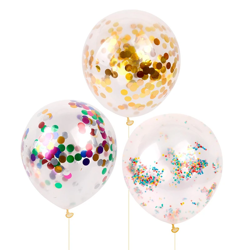 

10p 12inch Clear Confetti Balloon Latex Confetti Ballon Happy Birthday Balloons Wedding Decoration Event Party Supplies