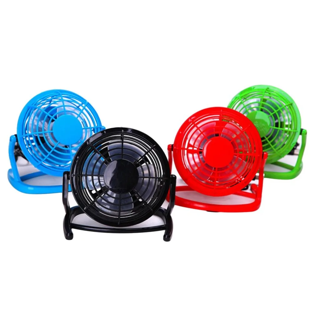 4-Inch Mini Portable USB Fan Handheld Cooling Desk Fan 4 Blades Round Home Office Computer Fan Business Gift