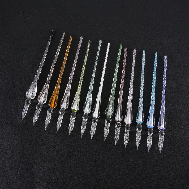 1Pcs Overvalue Crystal Glass Dip Pen Signature Pen Fountain Pens Bussiness Offices School Stationery GB13