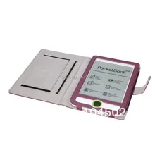 Wholesale!Hot sale 10 pcs tablets cover for Pocketbook touch 614 PU Leather E-book case with purple/black color fast shipping