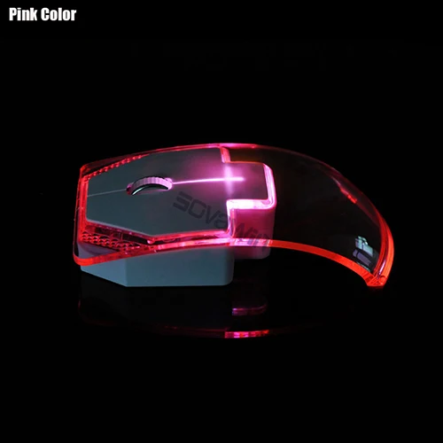 Dhl ИЛИ ems 200 шт 2,4G беспроводная мышь тихий геймер прозрачный светодиодный ультратонкий 1000 dpi светящиеся Игровые Мыши для компьютера - Цвет: Pink