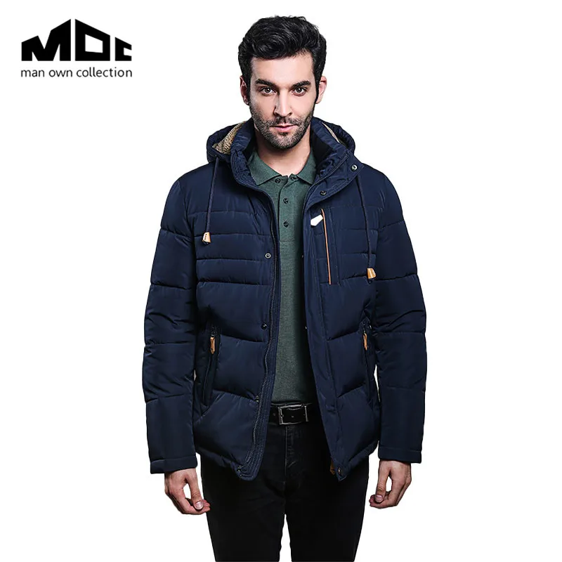 

Plus Size Man Cotton Coat Full Sleeve Pure Color Pockets Thicken Clothing With Drawstring Cap Leisure Male Windbreaker Parkas
