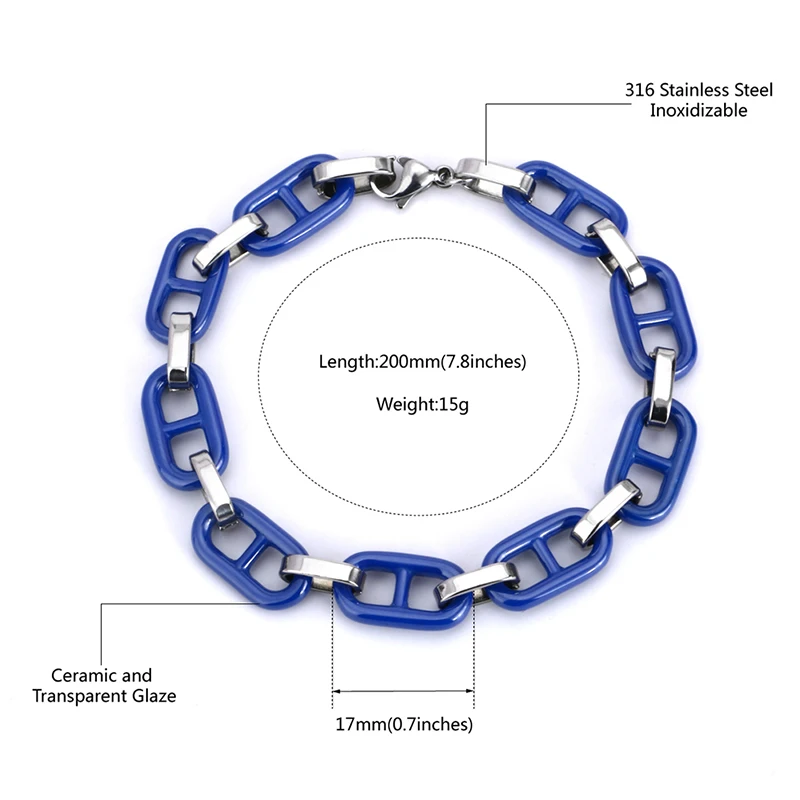 Новое поступление женский браслет здоровья синие керамические браслеты из нержавеющей стали полые винтажные модные для женщин модные ювелирные изделия подарки