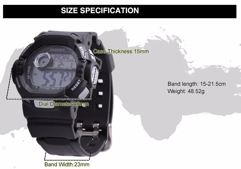 Топ люксовый бренд Pasnew часы мужские цифровые часы Мужские Модные Военные спортивные часы мужские horloge mannen reloj hombre цифровые