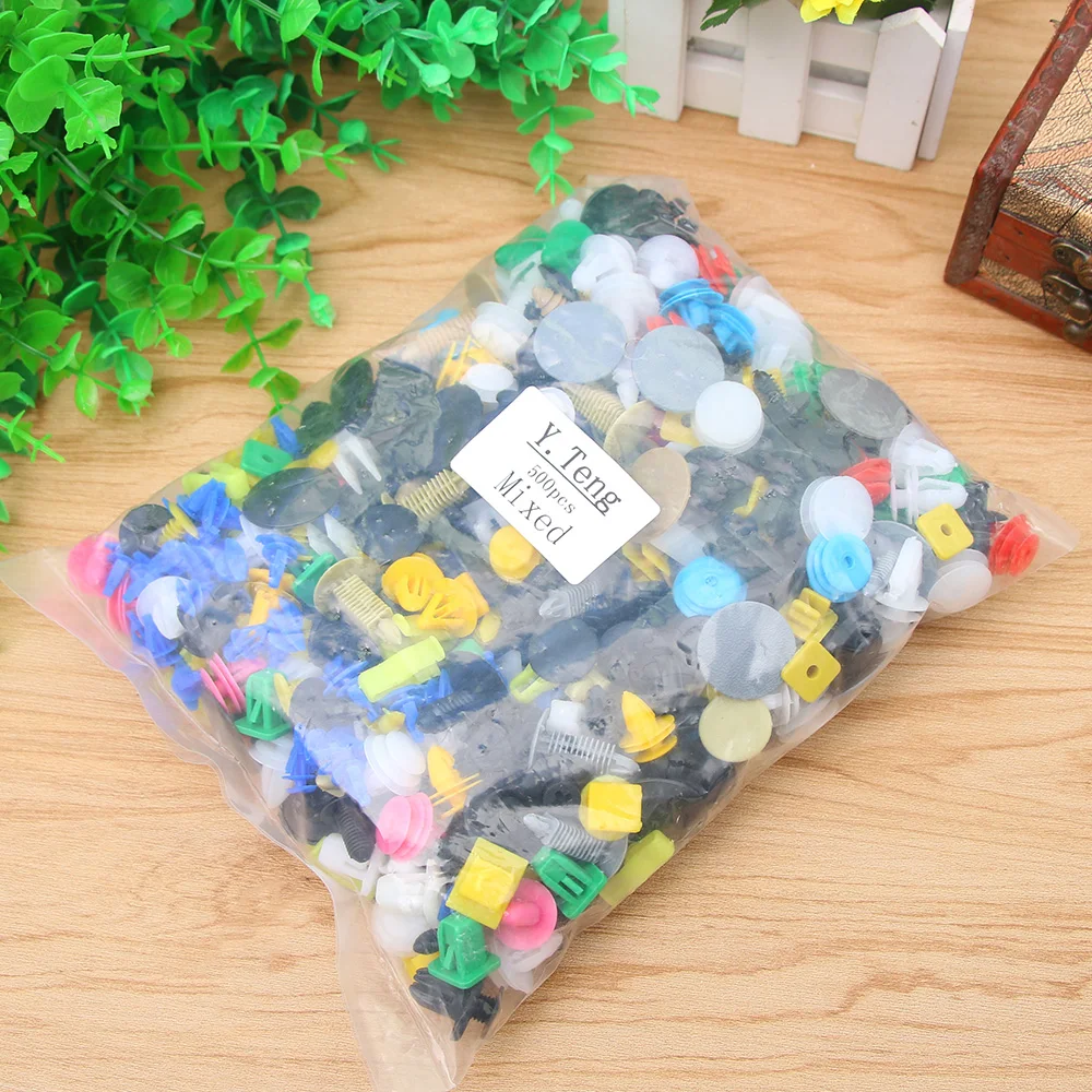 

SEKINNEW 500PC Car Door Panel Trim Fender Bumper Fastener Rivet Retainer Push Pin Clips Mix Panel Fender Liner for all car