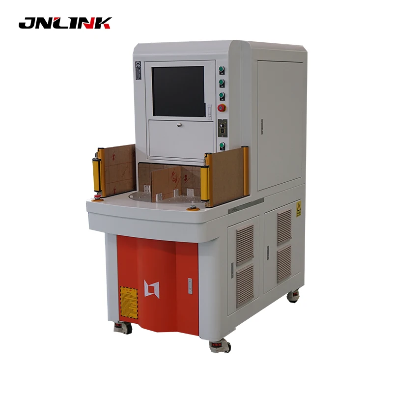 

Rotatable work four station medical instrument black marking fiber laser marking machine with cover