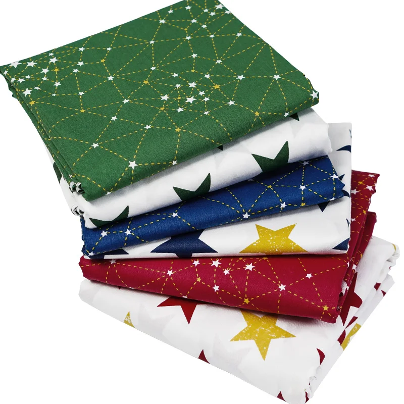 Ткань для шитья, саржа, хлопок, набивная ткань со звездами для кукол bady и DIY, швейный материал, разные размеры, продается по частям C81