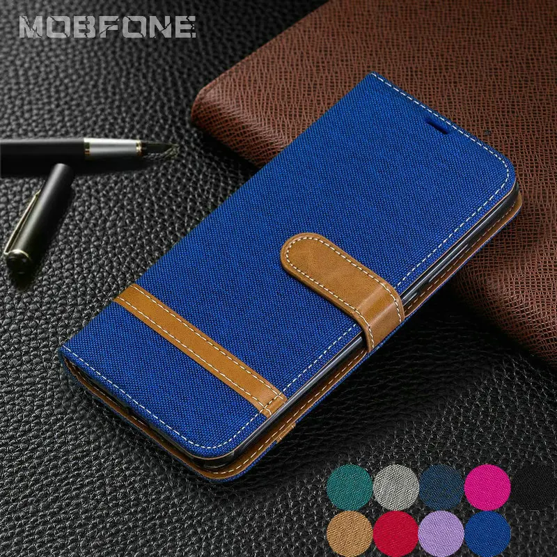 

Retro Leather For Xiaomi Redmi Note 5A 6 Pro 7 Cowboy Canvas Case Redmi Note7 Y1 Lite Flip Stand Stitching Color Cover Fundas