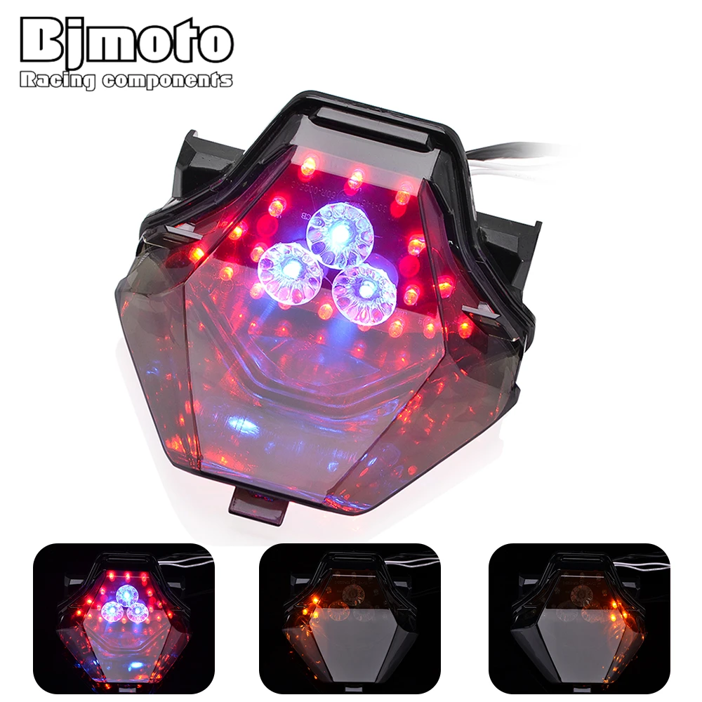 

BJMOTO Motorcycle LED Turn Signals Stop Brake Tail Light For Yamaha YZF R3 R25 MT07 MT25 Y15ZR Exciter 150 MX KING 15 Taillight