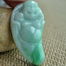 Yu зеленый цвет значение Shuangcai Yang пряный Бирма Ю Будда кулон с сертификатом