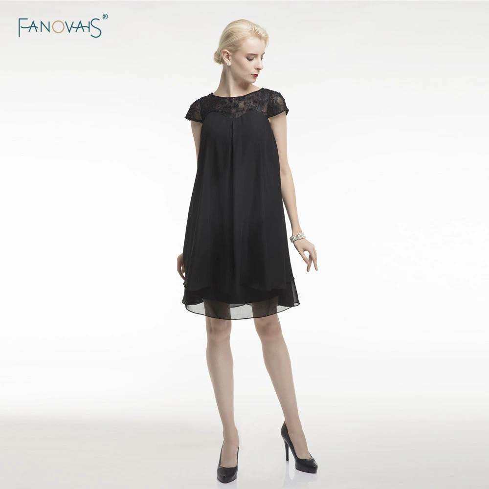 2019 Nero Abiti Da Sera Madre Abiti Breve Little Black Abiti Corti Chiffon Del Merletto Perle Di A Line Idm6 Black Evening Black Evening Dressevening Dress Aliexpress