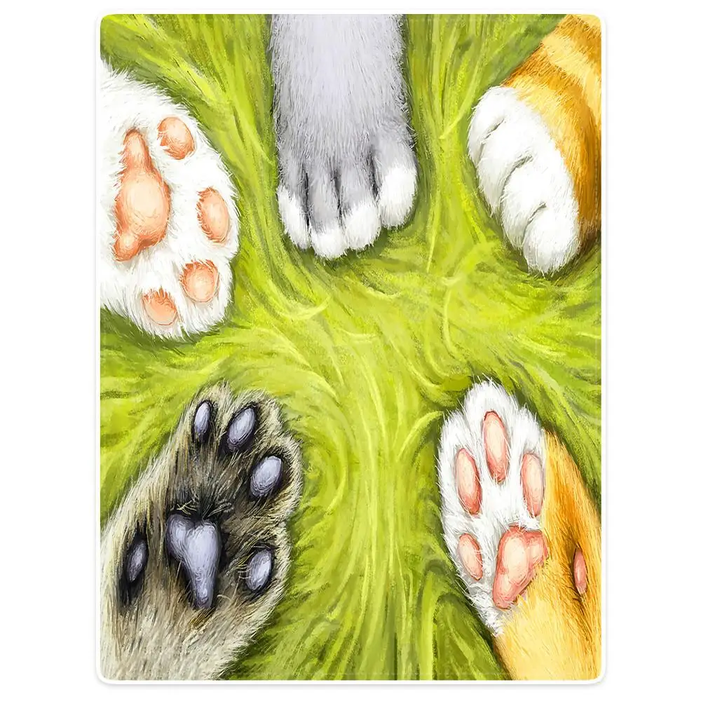 

Blankets Cobertor Warmth Soft Plush Funny Cute Cat Claw Green Sofa Bed Throw a Blanket Plaid