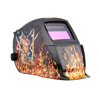 

Professional Welder Mask Solar Automatic Darkening Welding Helmet, Flame girl