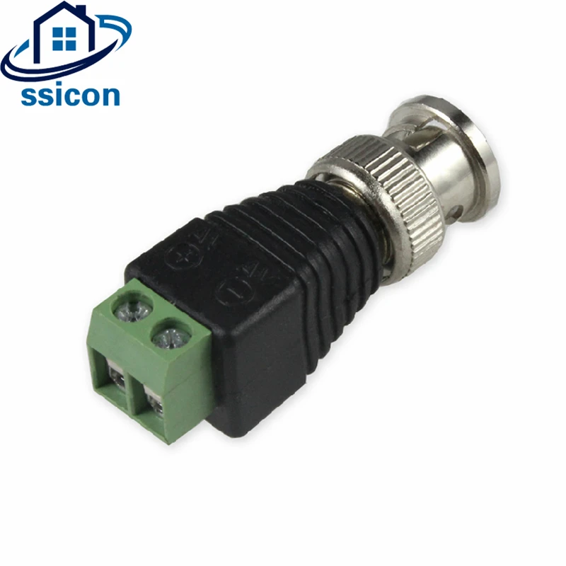 Ssicon 50 шт. коаксиальный bnc разъем зеленый мужской Коаксиальный CAT5 к коаксиальный разъем BNC Камера видео балун 4.4x1.6 см