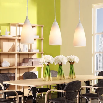 

ZYYModern minimalist dining room lamp three creative lamp holder E27*3 iron glass lamp shade L50*W5*H76 electroplating technique