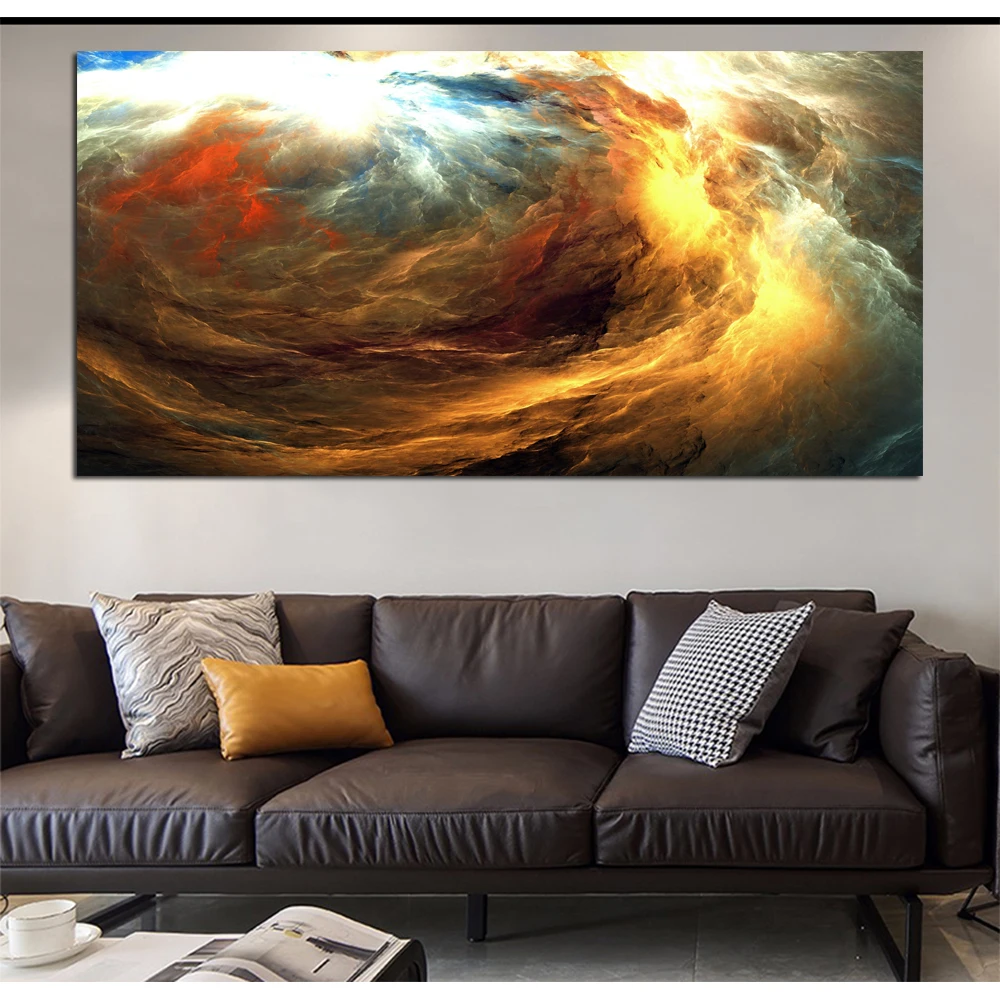 WANGART большой размер настенные художественные принты плакат облако абстрактный красочный пейзаж фото холст для гостиной декоративная картина