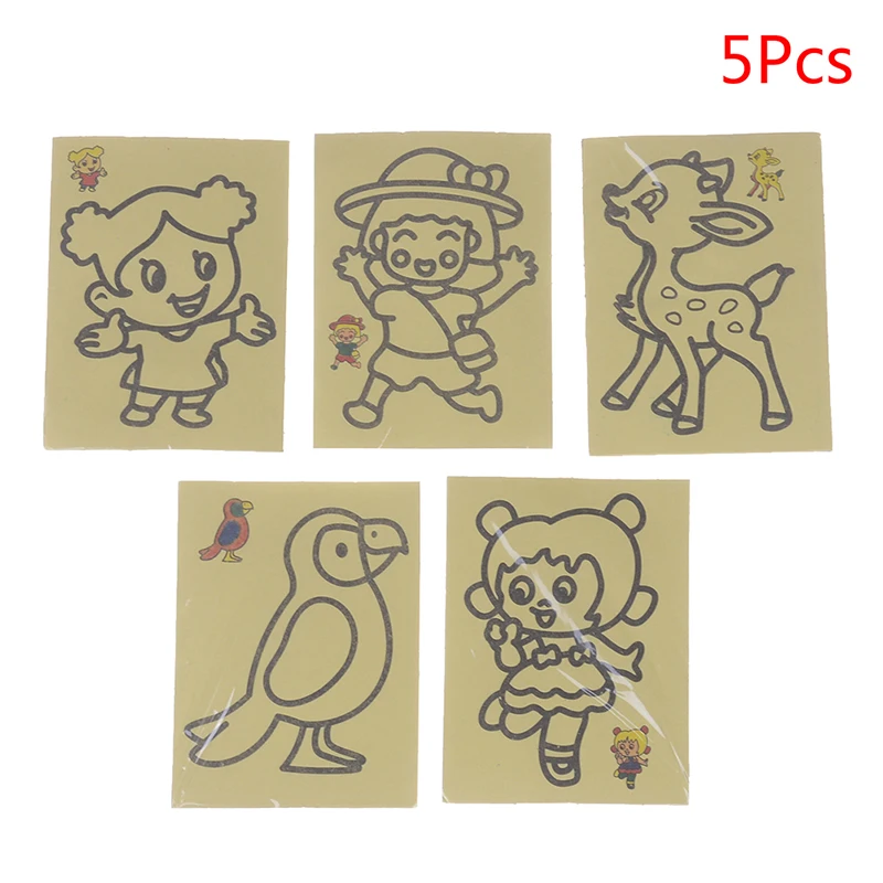 5pcs/lot Kids DIY Color Sand Painting Art Creative Drawing Toys Sand Paper  Learn to Art Crafts Education Toys for Children