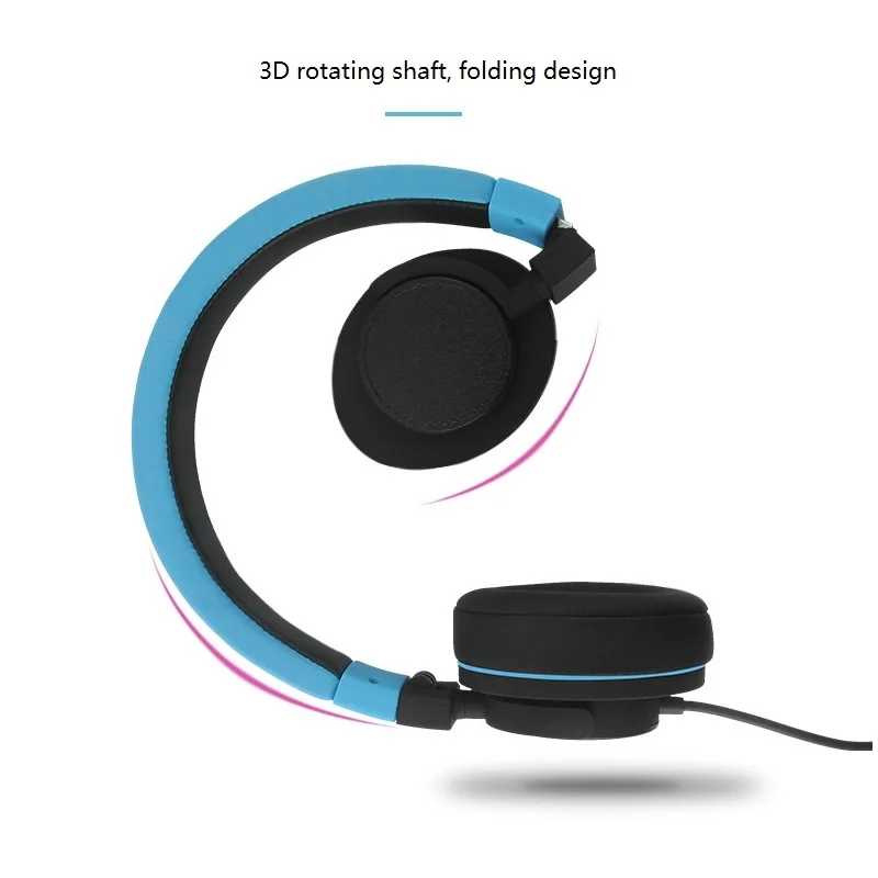 GORSUN GS788 HiFi Adjustable Headset Earphone 3 5mm Wired Foldable Headphone with Microphone Volume Control for CellphonePC