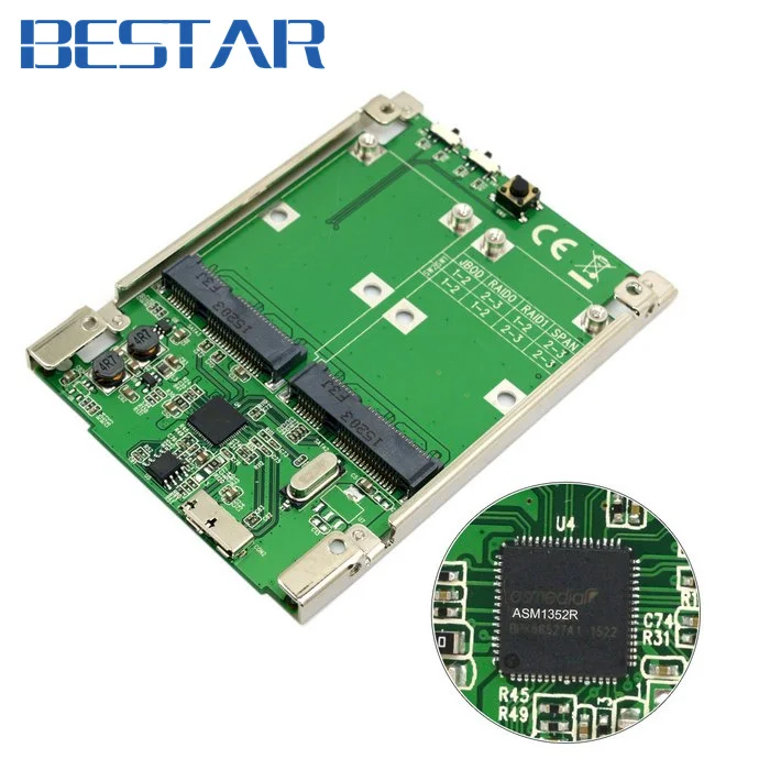 2.5 inch Dual Mini PCI-E pcie pci express pci-express mSATA SSD RAID Adapter to USB 3.1 Hardware Raid Card Raid0 Raid1 or PM 2.5 inch Dual Mini PCI-E pcie pci express pci-express mSATA SSD RAID Adapter to USB 3.1 Hardware Raid Card Raid0 Raid1 or PM