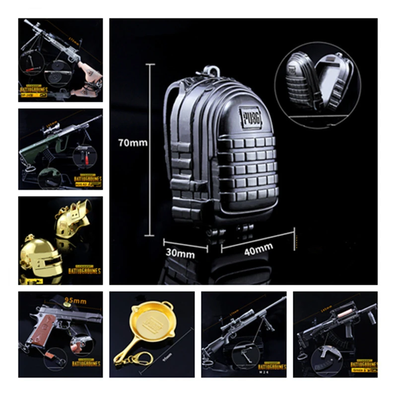 

Hot High Quality Playerunknown's Battlegrounds 11 Style 3D Keychain PUBG Keyring Revolver Pendant Funny Kids Toy Gun Accessories