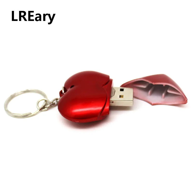 Высокого качества красное сердце USB флеш накопитель флэш с брелок прекрасный
