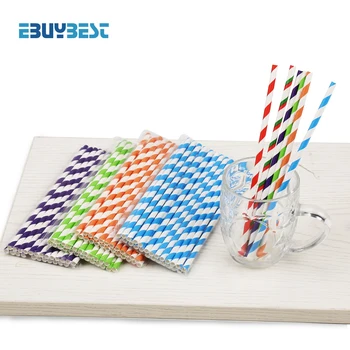 

25 pcs / Pack Vintage Stripe Disposable Paper Straws Kids Birthday Wedding Decoration Christmas Party Supplies Drinking Straws