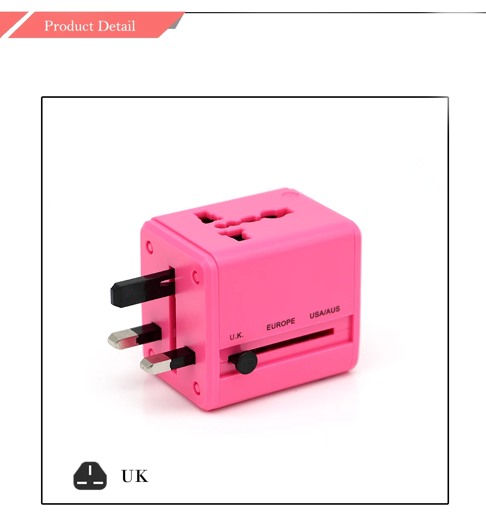 Pretty Electronic Universal Travel Adapter  Electric Plugs Sockets Converter USAUUKEUCN Dual USB Charging Electrical Power  (4)