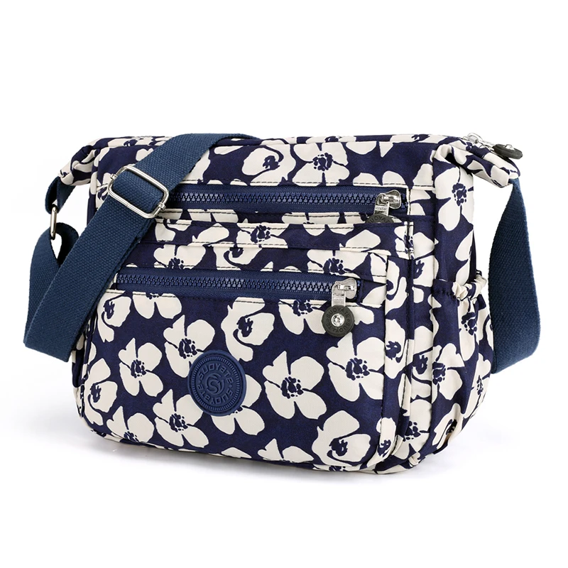 عالية الجودة ضوء النايلون المرأة حقيبة كتف الأزياء الزهور الطباعة حقيبة يد Crossbody حقيبة متعددة جيوب الإناث حقيبة ساع عالية الجودة ضوء النايلون المرأة حقيبة كتف الأزياء الزهور الطباعة حقيبة يد Crossbody حقيبة متعددة جيوب الإناث حقيبة ساع