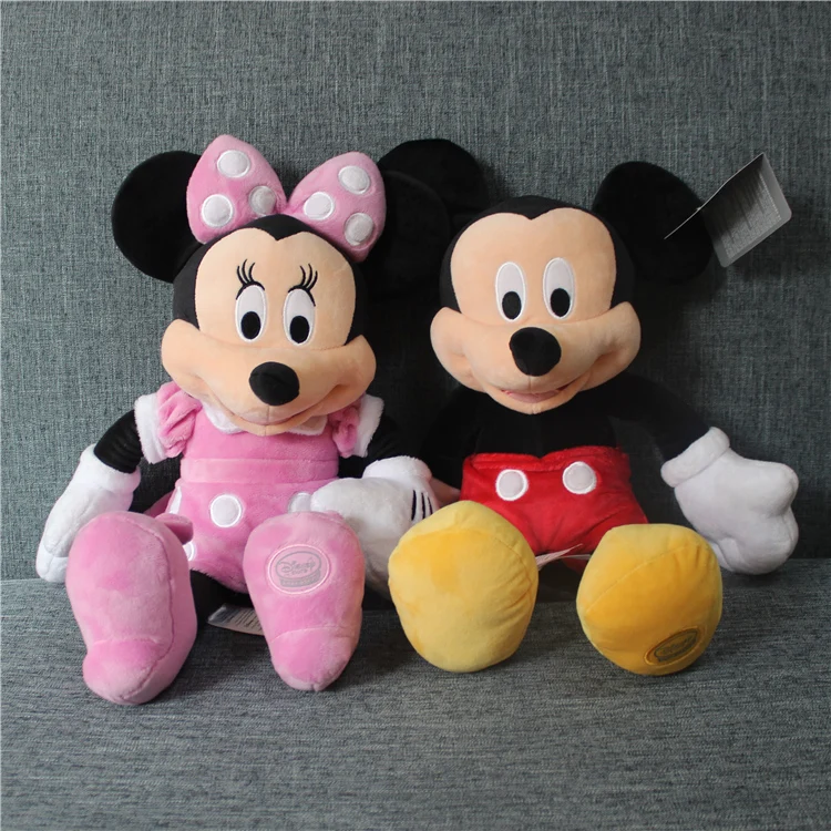 Haute qualité Original mickey mouse minnie mouse peluche douce poupée, mickey sturffed jouets cadeau pour enfants garçons filles cadeau d'anniversaire