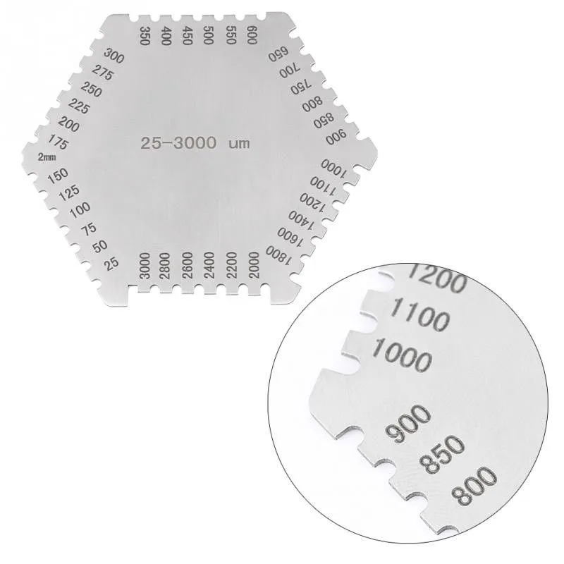 

High Precision Practical Stainless Steel Wet Film Comb 25-3000 um Thickness Gauge Measurer Tool