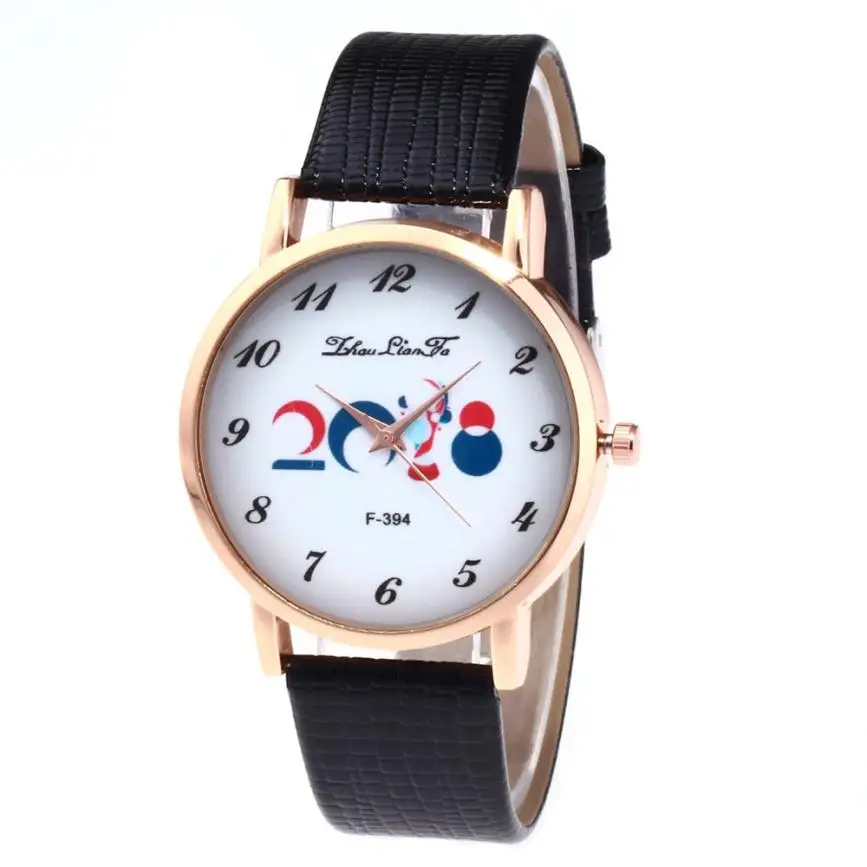 Women Fashion Leather Band Analog Quartz Round Wrist Watch Watches