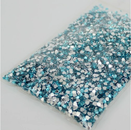 

10,000PCS Sky Blue HEART RHINESTONES FLATBACK 3mm BEADS GEMS FOR NAIL ART CRAFT SCRAPBOOKING