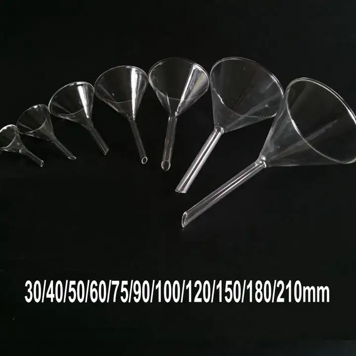 

5Pcs/lot 40mm Clear Glass Subuliform Funnel with straight short neck For Laboratory Experiment Glassware
