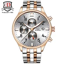 Binkada top Luxury Watch Men Brand Chronograph Sport Watches for Men Clock Stainless Steel Quartz Wristwatch relogio masculino