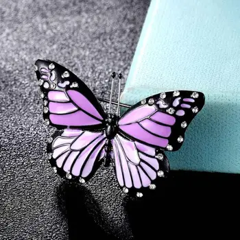 

Korean Brown Enamel Butterfly brooch For Girl friend Couple gifts fashion Men's Vintage pin brooches bouquet nice hats accessory
