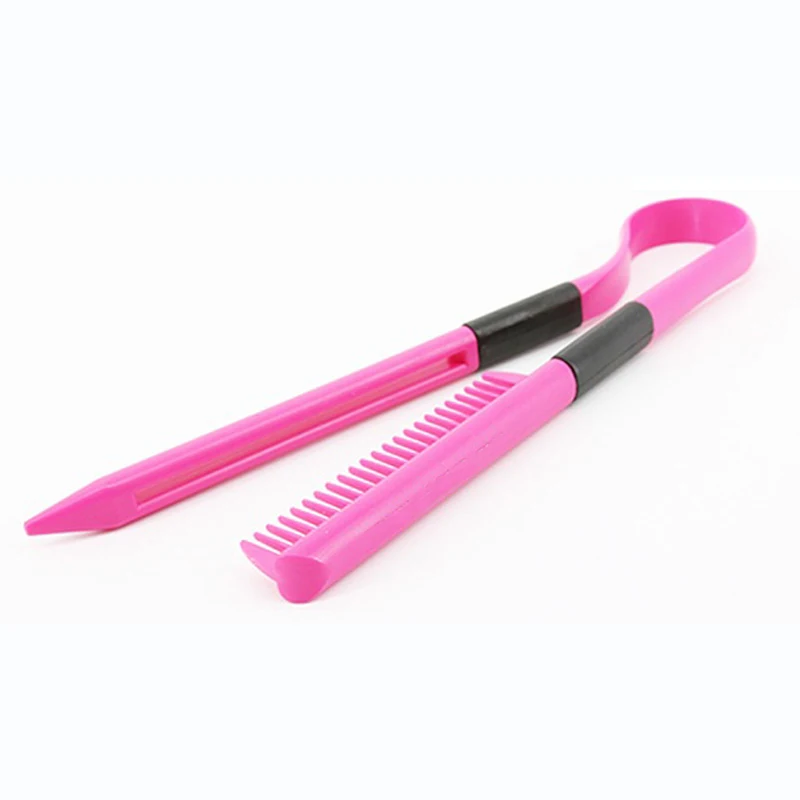 

Hair Straightening Comb Heat-resistant Hair Drying Comb Creative Fashion V Type DIY Salon Hairdressing Styling Tools UN197