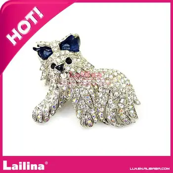 

Clear crystal rhinestone brooch/lazy dog rhinestone brooch