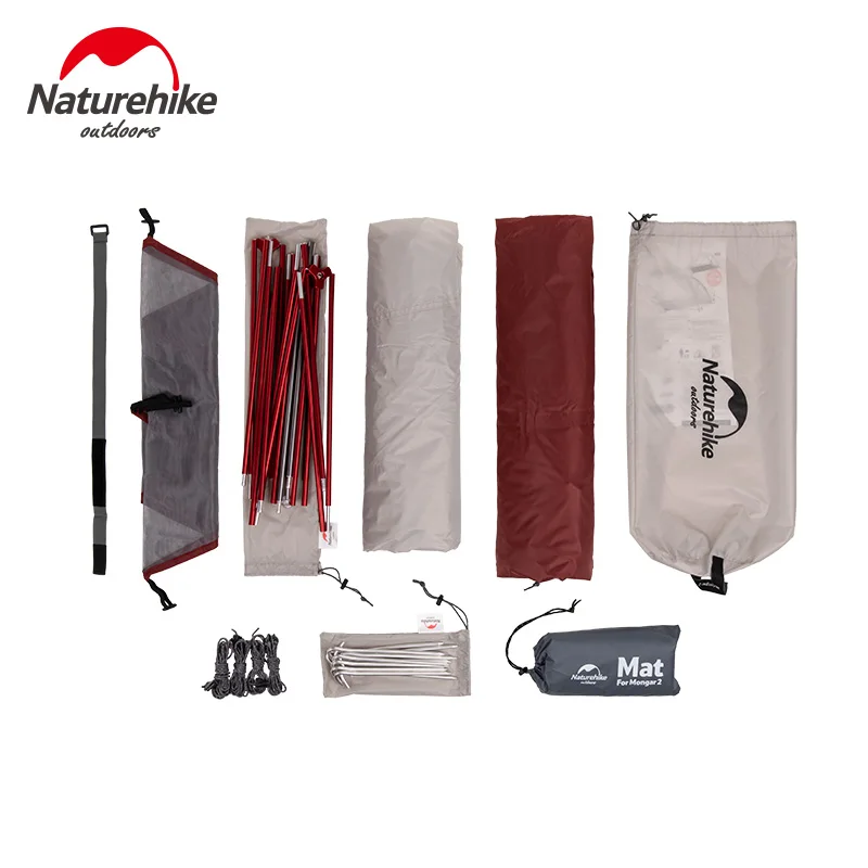 Comprar Naturehike personalizado Mongar 2 3 personas impermeable doble capa exterior tienda aluminio varilla gris ultraligero Camping carpas estera e EMS