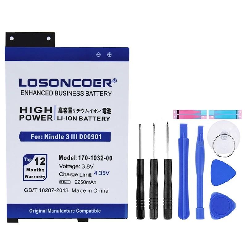170-1032-00 Battery for Amazon Kindle 3 III Keyboard eReader D00901 Graphite 170-1032-01 (10)