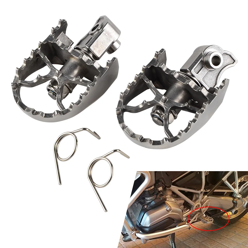 Stainless Foot Pegs FootRest Footpegs For BMW R1200GS Adventure 2013 2014 R1150GS ADV 00-05 F/G650GS 00-12 F700 800GS F650 08-12